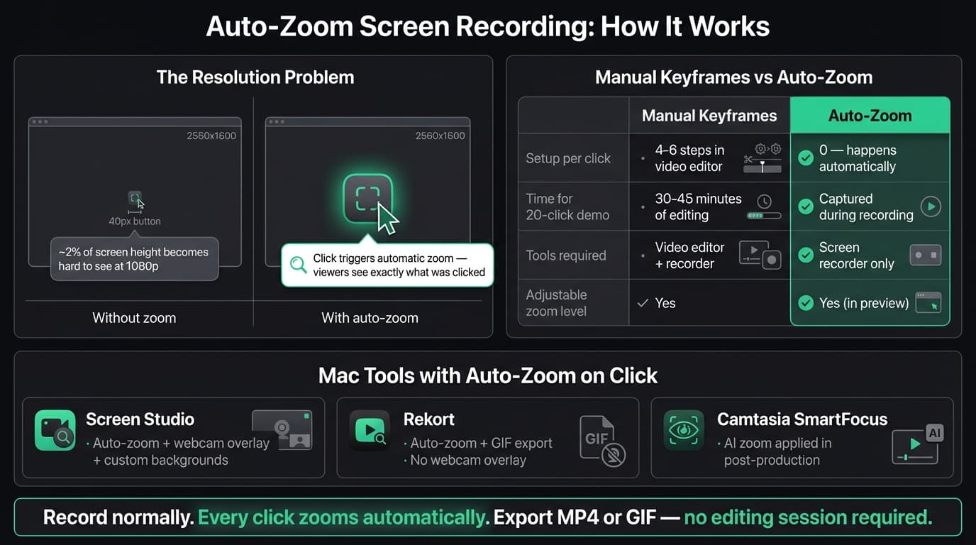 Screen Recording with Zoom Effect infographic